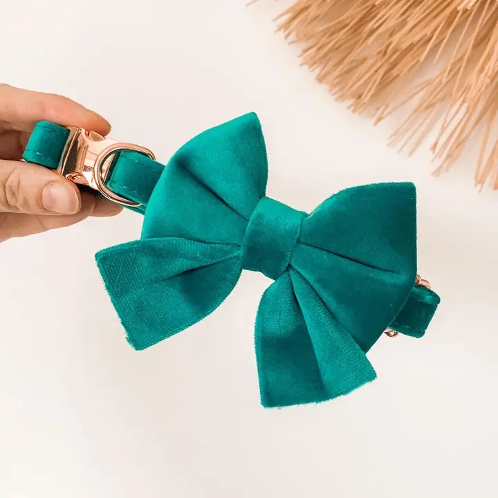 The Spotted Dog Company Jade Velvet Sailor Bow Tie