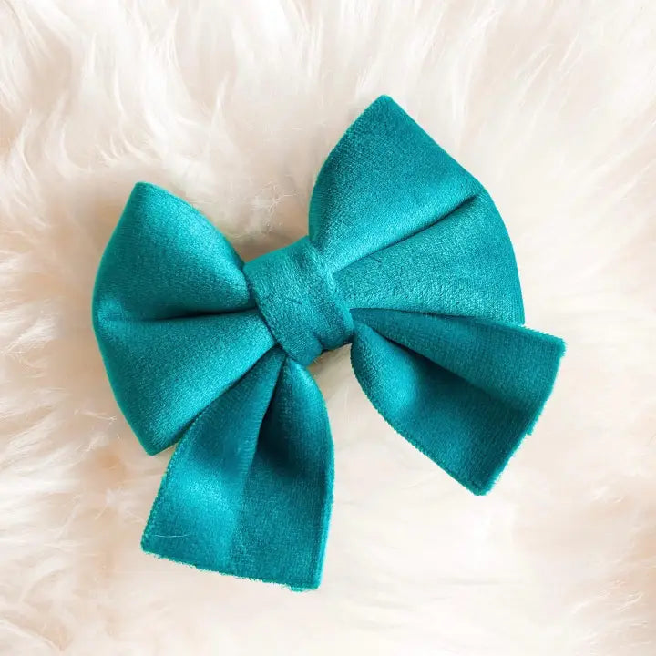 The Spotted Dog Company Jade Velvet Sailor Bow Tie