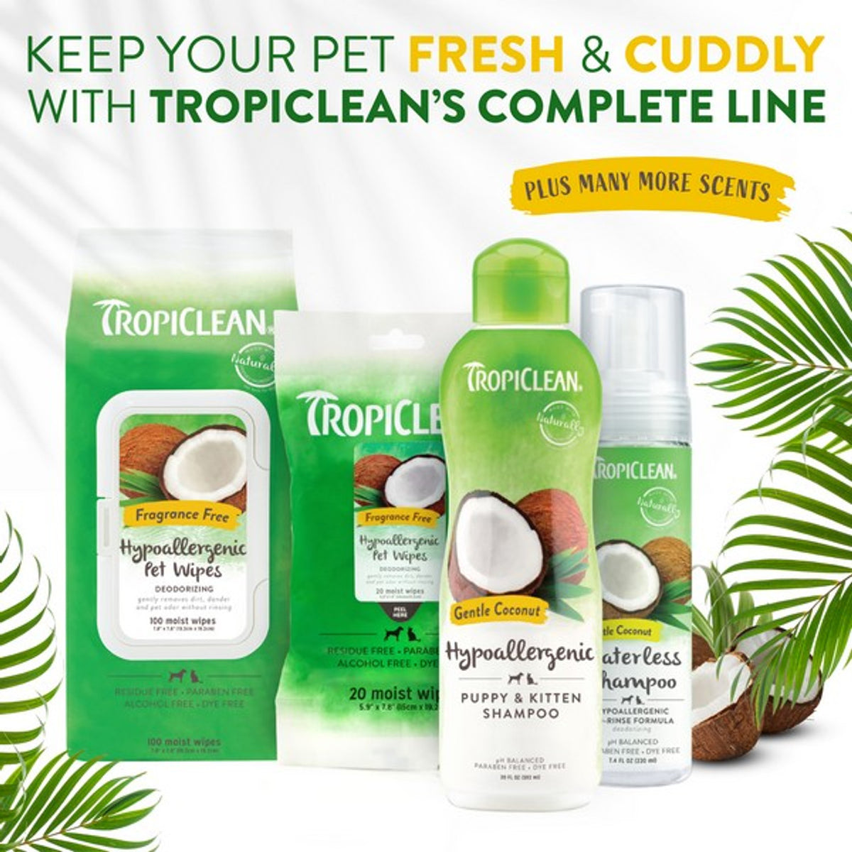TropiClean Hypoallergenic Wipes 20s