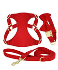 Cotton Dog Harness Lead and Bow Tie Red XS
