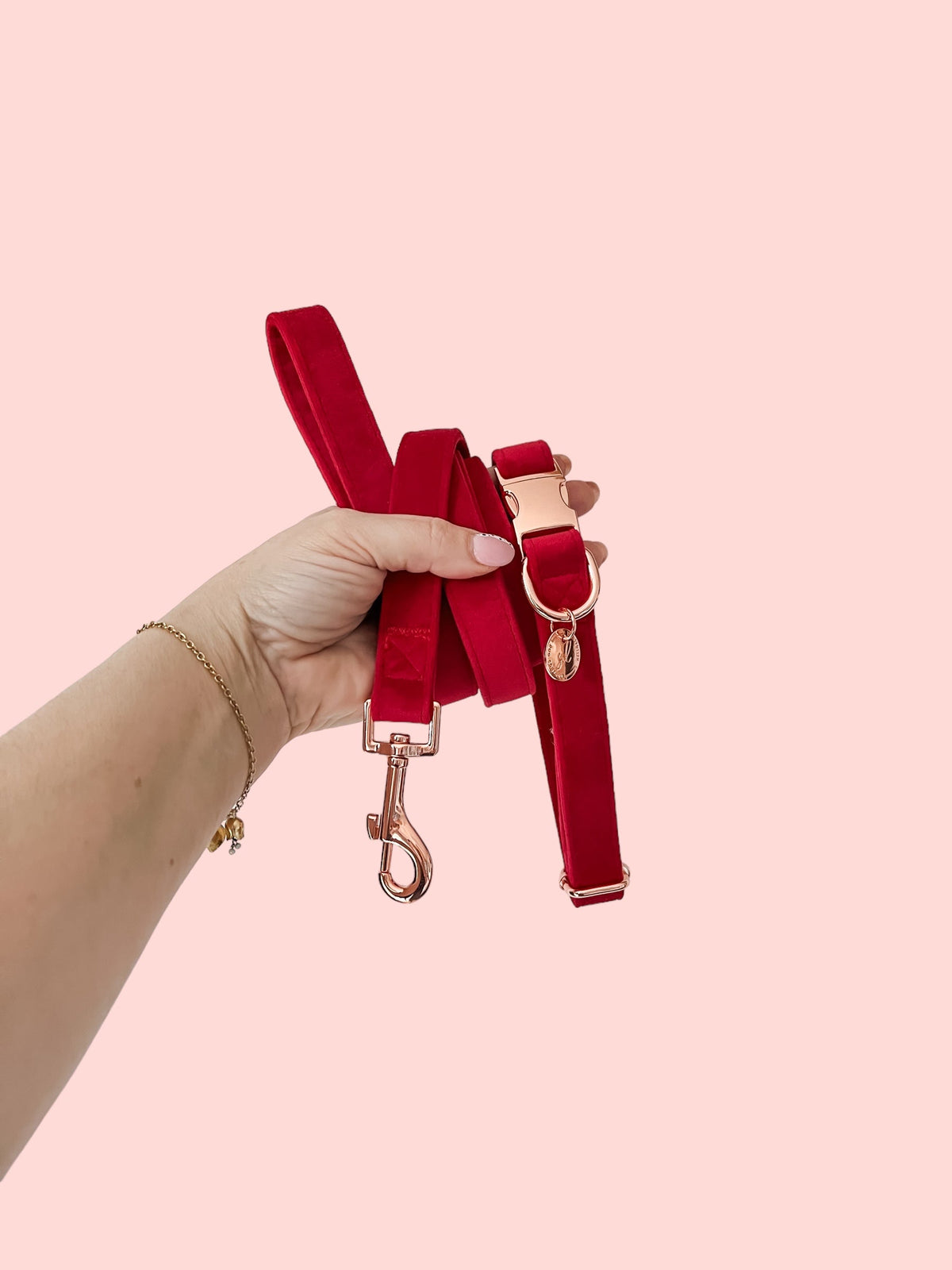 Ruby Velvet Dog Lead