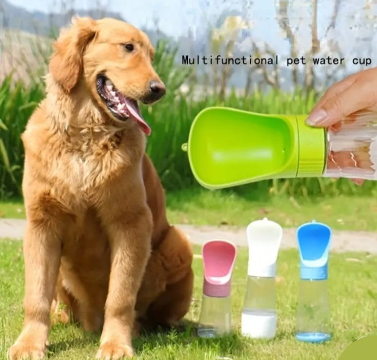 Outdoor Portable Water Bottle, with Food Dispenser Pink