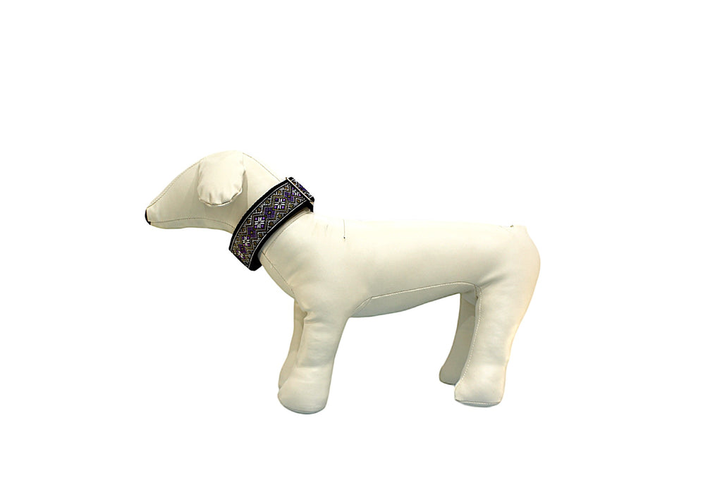 Clip on Dog Collar Purple Multicolour 1.5"