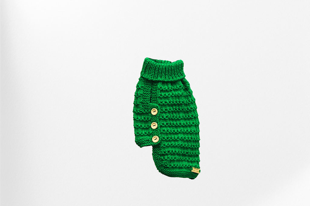 Hogan's Hobbies Green 12'' Hand-knitted Double Knit Dog Jumper