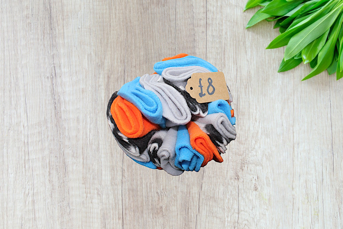 Sniff Ball Toy blue orange & grey Small