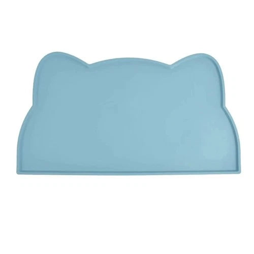 Cat Food Mat, Silicone, Light Blue